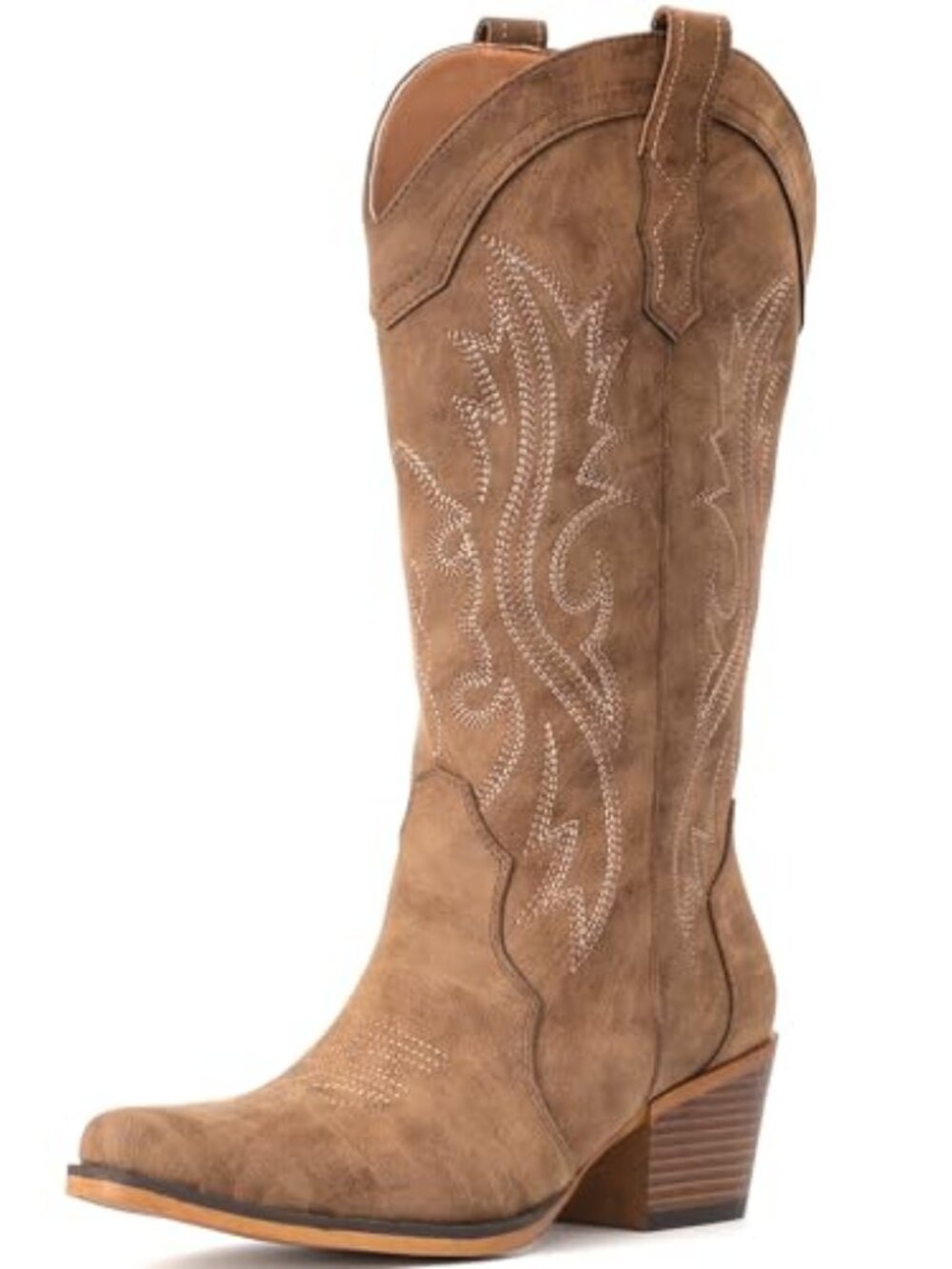 Cowboy Boots For Women Western Cowgirl Boots Mid Calf Snip Toe - Picture 4 of 6